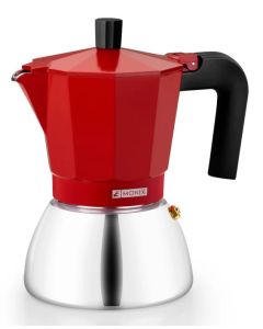 CAFETERA MONIX INDUCTION INOX ROJA 9T (M863109)
