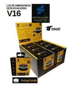 BALIZA EMERGENCIA THULOS IOT LED GEOLOC. V16+FUNDA 